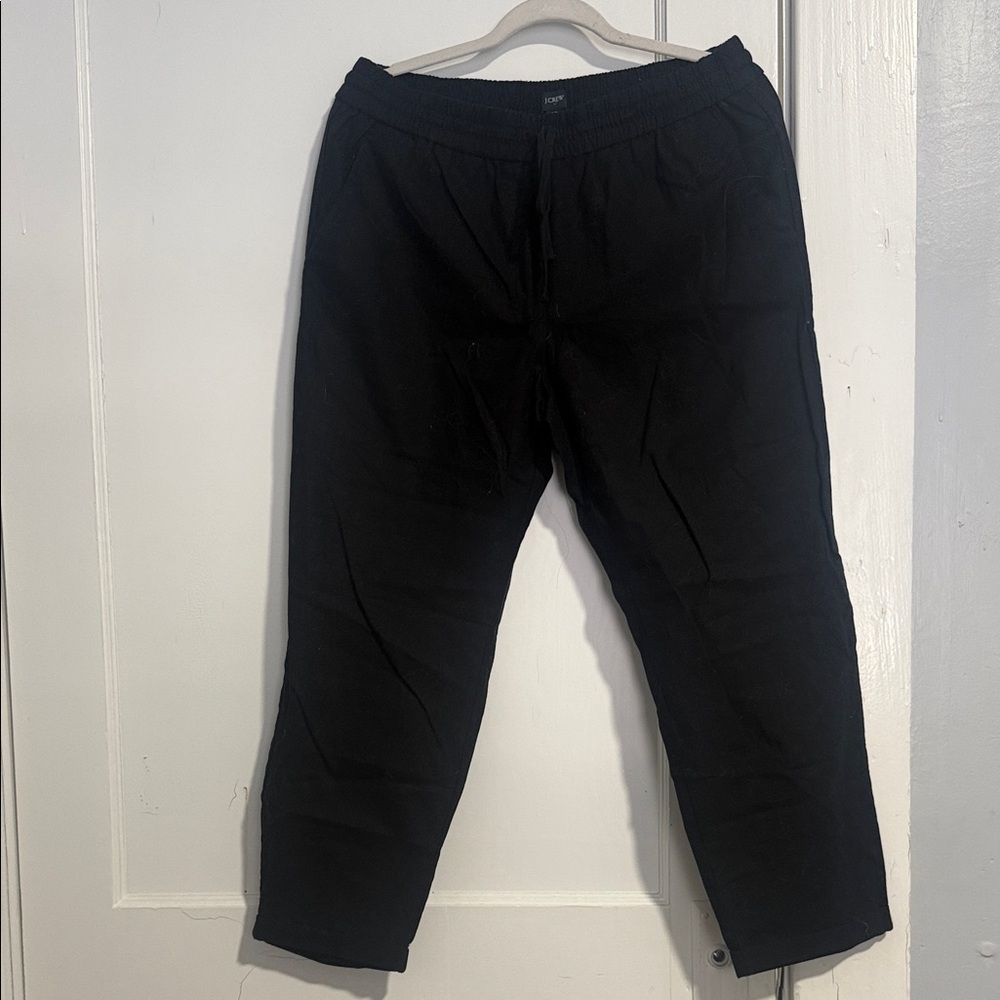 J. Crew Black linen capris